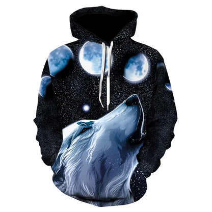 Ferocious Wolf Head Anime Sweatshirt 3D Printed Hoodies Men/Women Fashion Clothing Harajuku kids Men coat