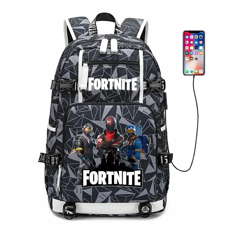Fortnite-Print-Schülerrucksack für Jungen und Mädchen, Schulrucksack mit großem Fassungsvermögen, wasserdicht, leicht und strapazierfähig, Geburtstagsgeschenk