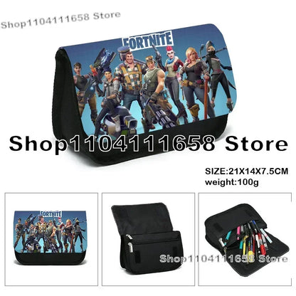 Fortnited Trousse Large Capacity Waterproof Velcro Pencil Case Student Black Estuche Stationery School Pennenzak Supplies