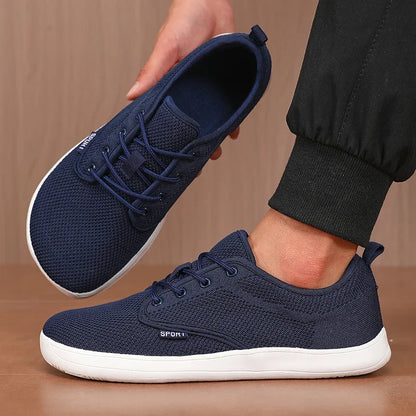 Summer Breathable Women's Flat Shoes Lightweight Mesh Comfortable Walking Shoes Men's Wide Foot Soft Sole Casual Wear Bare Foot