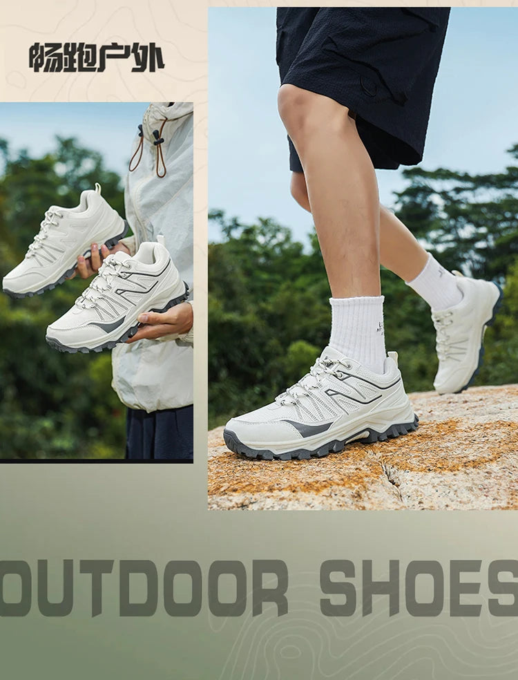 New Large Outdoor Mountaineering Shoes Men Spring and Autumn Mesh Breathable Sneaker Outdoor Travel Hiking Non slip Shoes