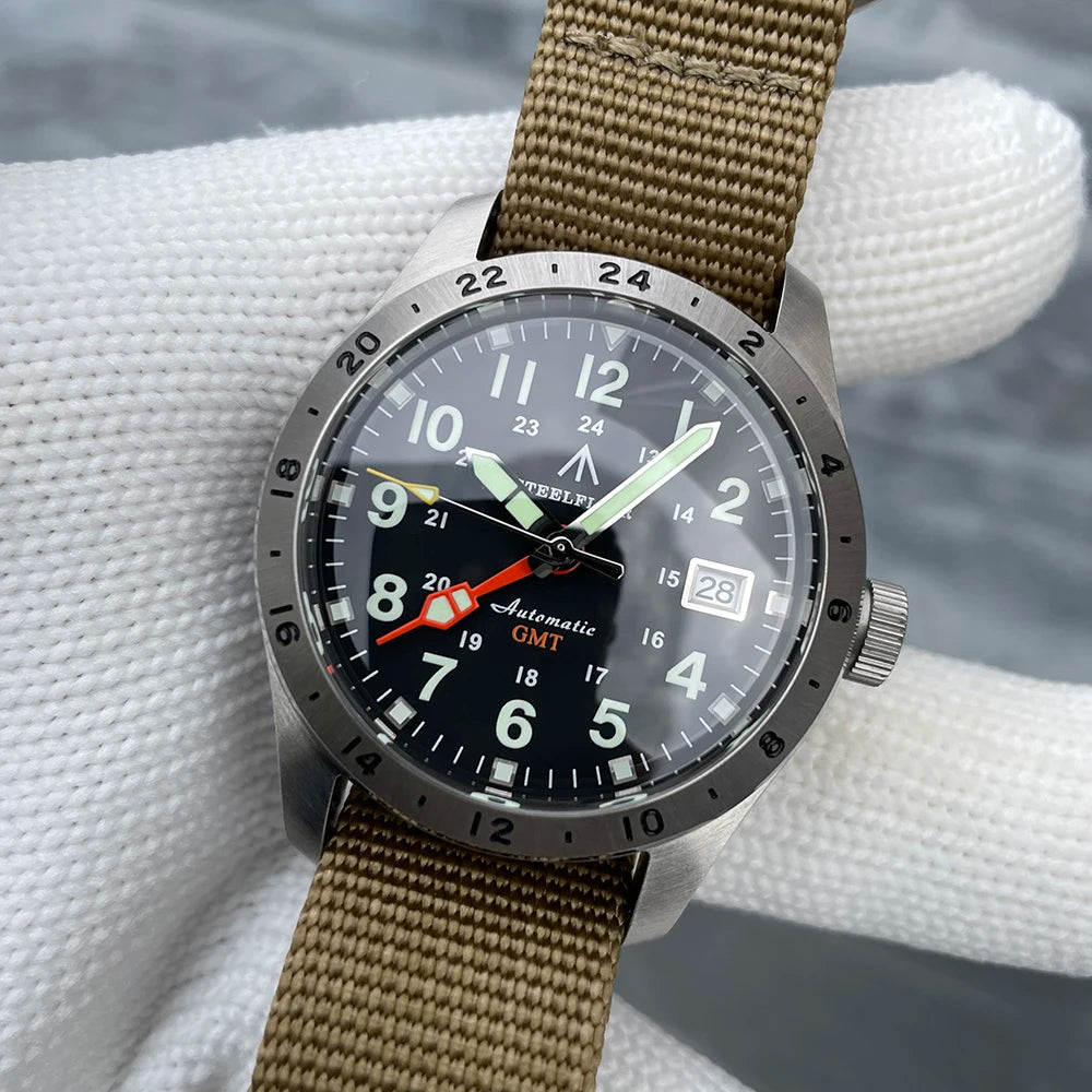Relógio de pulso mecânico STEELFLIER Official SF792 GMT, movimento NH34, luminescência Super BGW9 C3, resistente à água até 200M, relógio de mergulho de luxo para homem