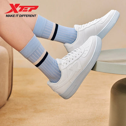 Sapatilhas Brancas Xtep para Mulher 2026 Primavera, Casal, Versáteis, Modernas, Casuais, Sola Grossa com Aumento de Altura, Calçado Desportivo Feminino 874118319851