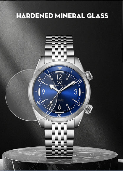WM Watch Automatic Mechanical Watches Water Resistant Classic Casual Business Man Watch Welly Merck WM089M