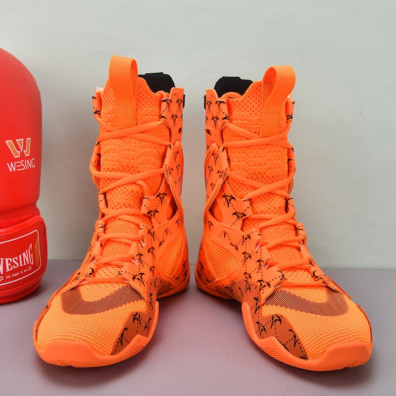 Super Cool Men Wrestling Shoe High Top Men Fighting Shoe Professional Man Boxing Boots Indoor Men Wrestling Sneakers Man