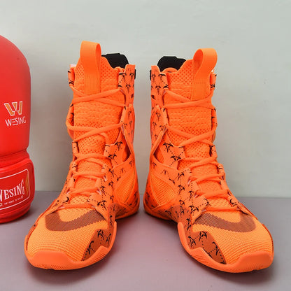 Super Cool Men Wrestling Shoe High Top Men Fighting Shoe Professional Man Boxing Boots Indoor Men Wrestling Sneakers Man