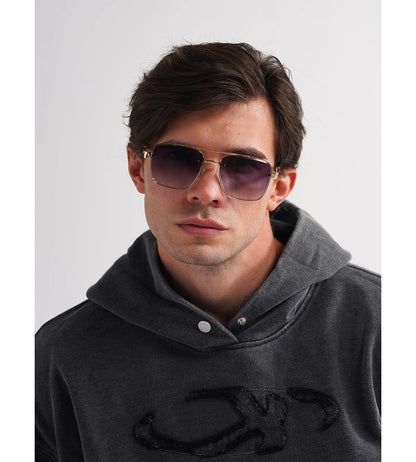 Ruiao Square Mens Designer Sunglasses Metal Frame Gradient Luxury Shades UV400 Rectangle Pilot Sun Glasses for Men