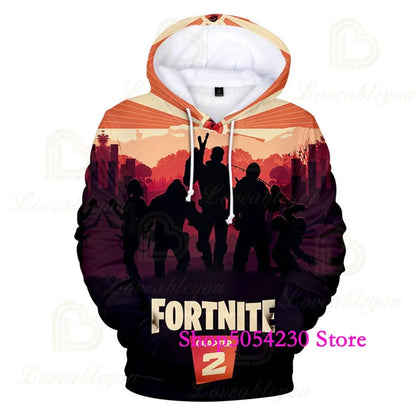 Fortnite Season 2 Boys and Kids Hoodies Cartoon Casual Sweatshirts Battle Game Heroes Print Polyester Autumn Girls Pullovers
