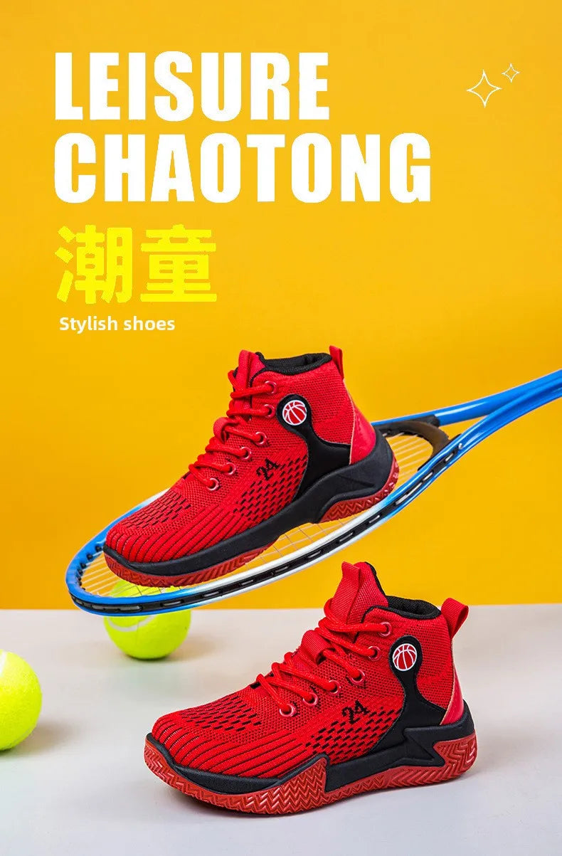Large Size High Top Sports Shoes Men's Casual Breathable Comfortable Thick Bottom Basketball Shoes Running Shoes
