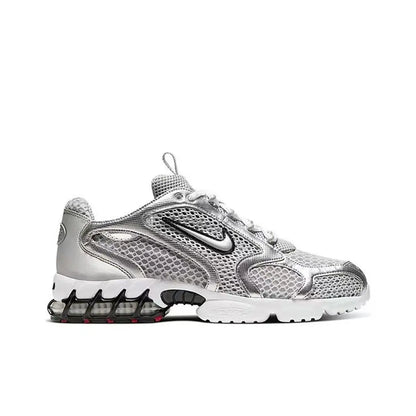 Nike Air Zoom Spiridon Cage 2 Zapatillas casual unisex de caña baja, resistentes, grises y rojas, calzado lifestyle deportivo CJ1288-600