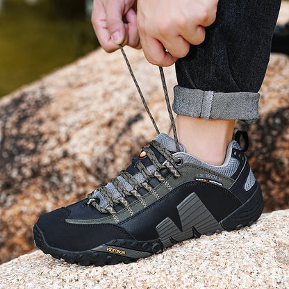 Buty górskie męskie z prawdziwej skóry, sportowe, antypoślizgowe, do wspinaczki i wędrówek, oddychające buty turystyczne