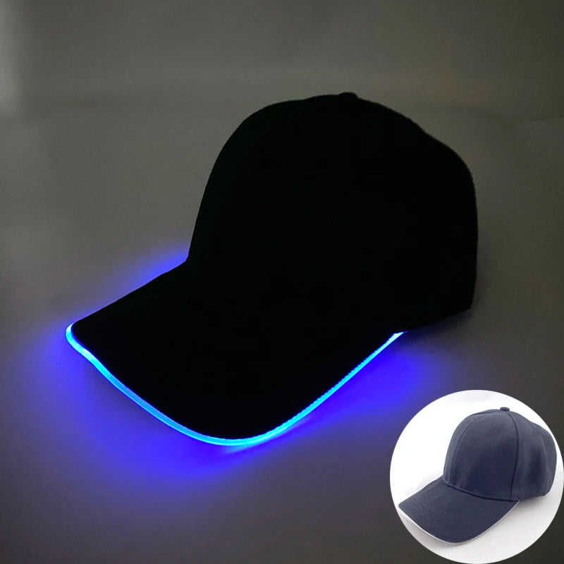 Fashion Glowing Baseball Cap LED Light Up Hiphop Hat Bar Club Props Fluorescent Hat Men Women DJ Dance Supplies Costume