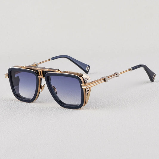 Gto Square Alloy Thick Frame Gradient Sunglasses for Men and Women High Quality Brand Designer uv400 Outdoor Trendy Eyeglasses