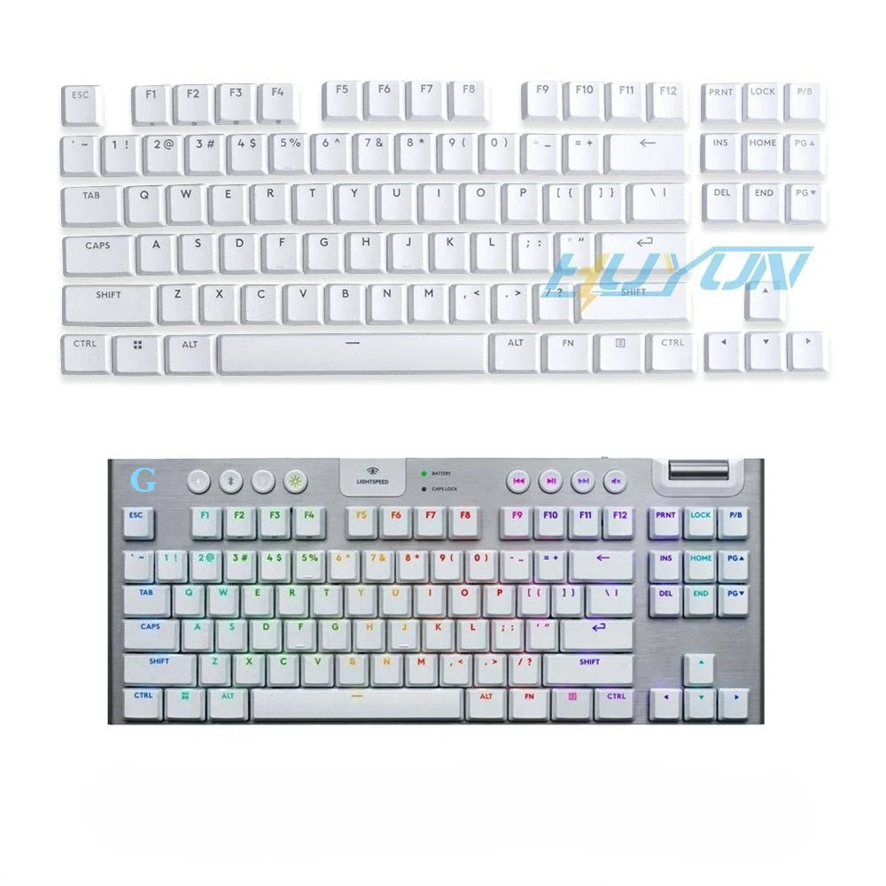 Tecla texturada antiderrapante transparente retroiluminada G915 913 TKL G815 G813, compatível com teclado mecânico Logitech