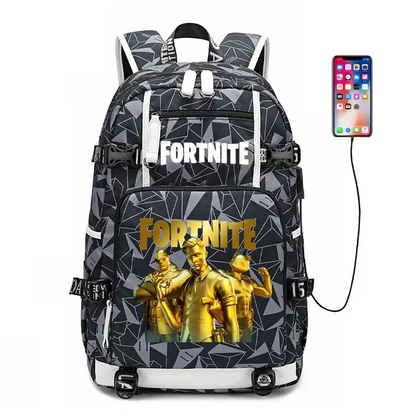 Fortnite-Print-Schülerrucksack für Jungen und Mädchen, Schulrucksack mit großem Fassungsvermögen, wasserdicht, leicht und strapazierfähig, Geburtstagsgeschenk