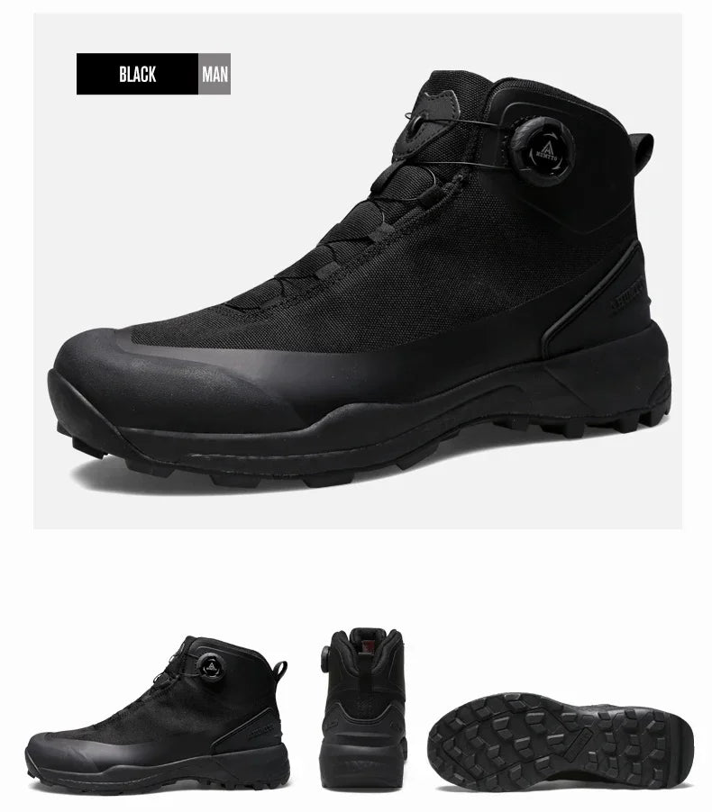 HUMTTO Leather Shoes for Men Winter Camping Outdoor Men's Sports Shoes Breathable Trekking Boots Man Non-slip Hiking Sneakers