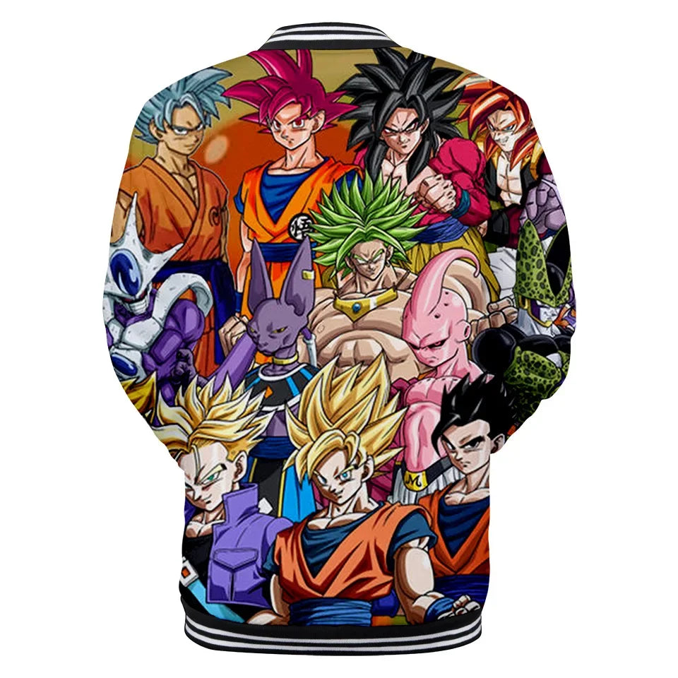 Dragon Ball Streetwear Baseball Uniform for Man Women Son Goku Adults Costumes Jackets Spring Fall Coat Cardigan Sweatshirt Gift