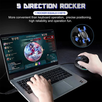 BOW Wired Gaming Mouse 12-Button Programmable RGB Gaming Mouse, 10000 DPI Ergonomic Vertical Gaming Mouse for PC & Laptop