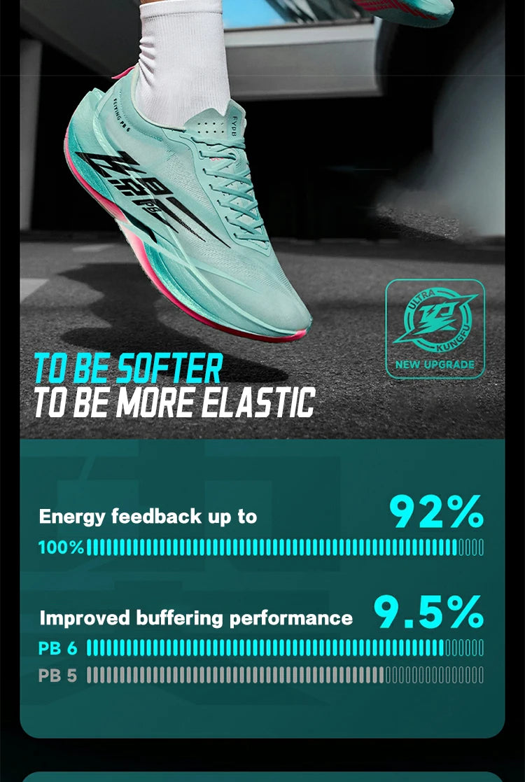 QIAODAN Feiying PB6.0 Men's Marathon Racing Running Shoes Full Palm Carbon Plate Sneakers Lightweight Sports Shoes QDB023261299