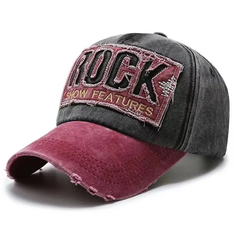Baseballkasket i bomuld af høj kvalitet med ROCK-bogstavbroderi til mænd og kvinder, gorras snapback, udendørs sportssolhat