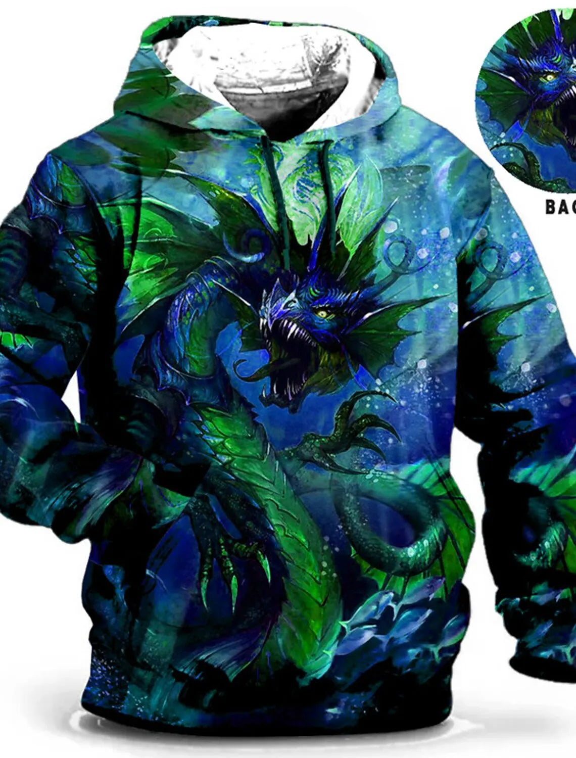 Chinese New Year Dragon Hoodie Mens Graphic Animal Prints Daily Classic Casual 3D Pullover Streetwear Hoodies Long Sleeve Hooded