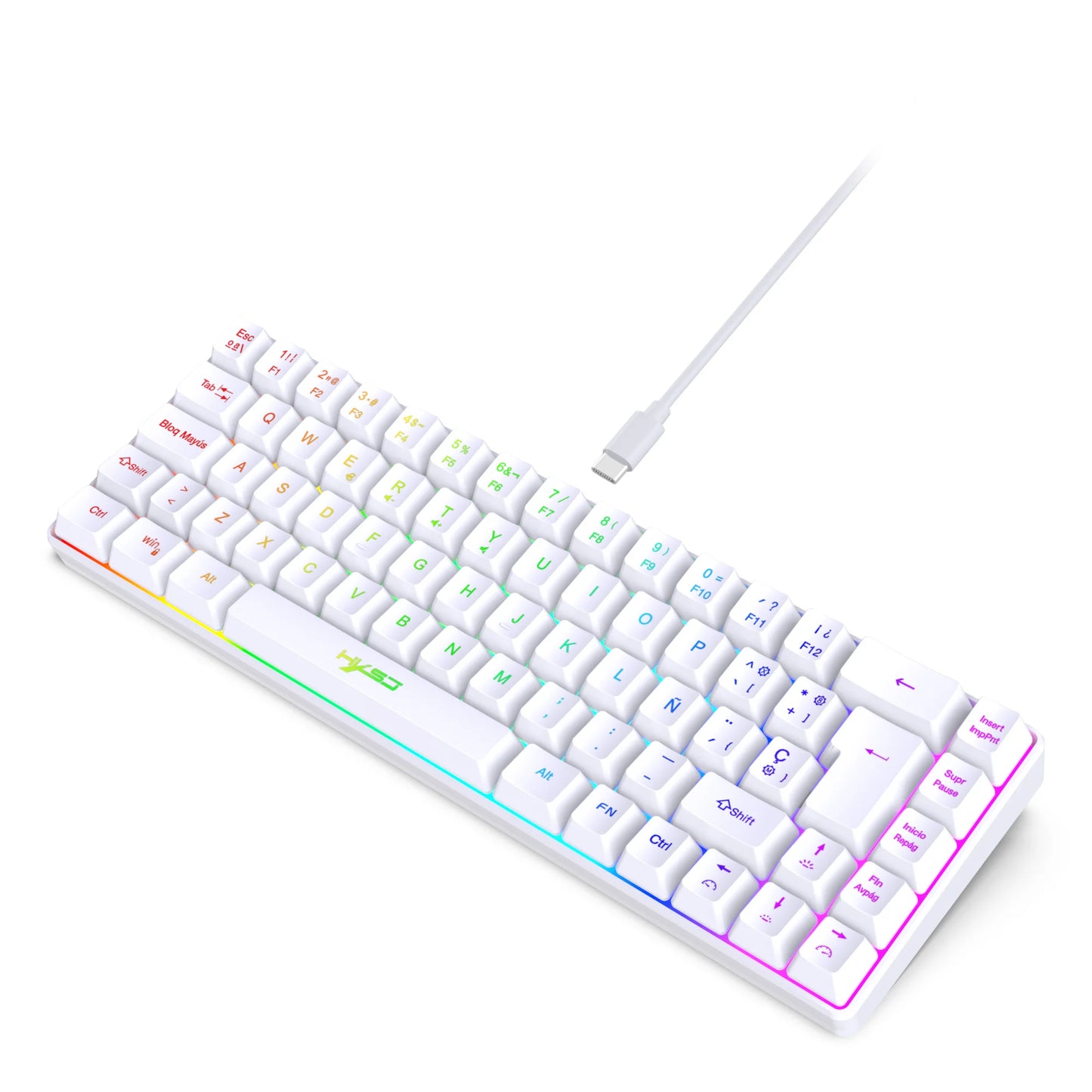 Hot Sale! 69-Key RGB Backlit Wired Gaming Keyboard, 68% Compact Design, A Must-Have Gadget for Office Workers and Gamers