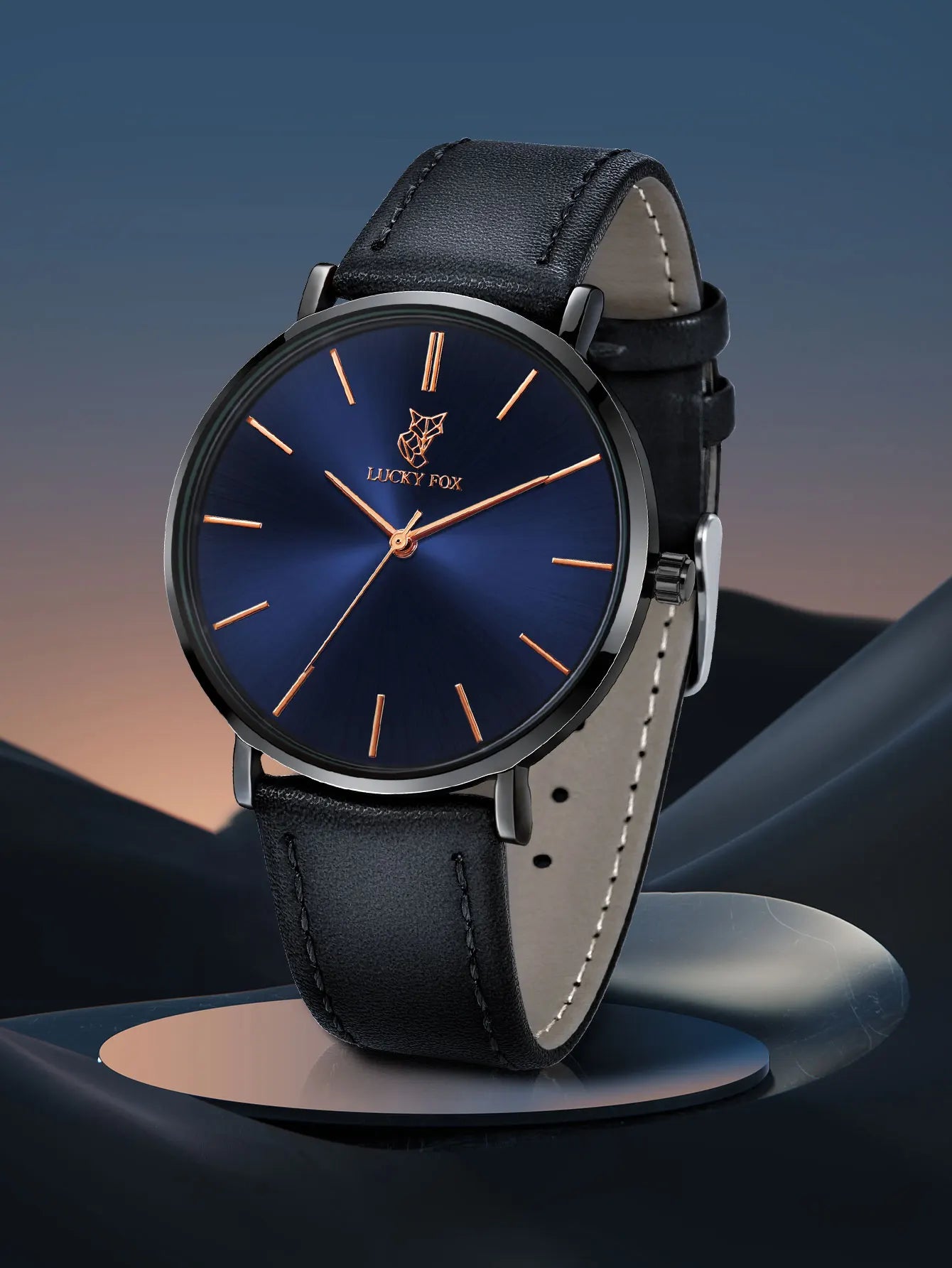 LUCKY FOX Classic Luxury Men Watch Simple Casual Men and Women Round Large Dial Quartz Watch Clock Gifts Men Reloj