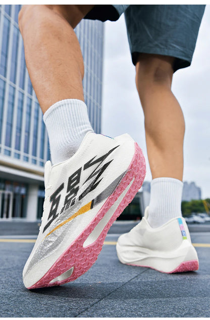 Men's Sports Carbon Board Specialty Breathable Lightweight Women's Comfortable Athletic Non-Skid Sneakers Marathon Running Shoe