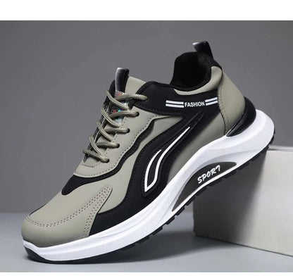 Men's Fashionable Korean Style Lace-Up Casual Running Shoes Comfortable Breathable Thick Bottom Sports Sneakers