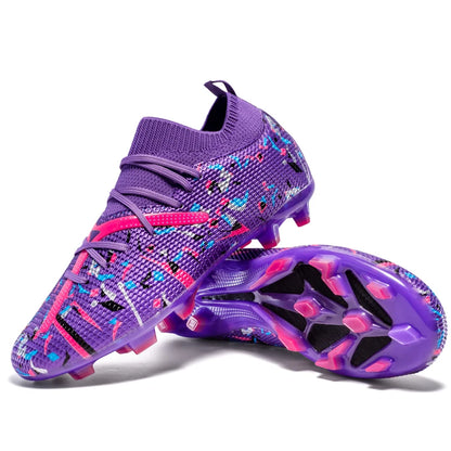 Professional Football Boots Men Breathable Mesh Soccer Cleats Anti Skid Fast Sneakers Fashion Artificial Grass Male Soccer Shoes