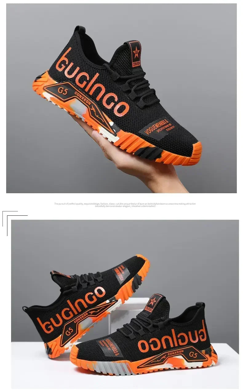 Gym New Vulcanized Lace-up Walking Sneakers Comfortable Wear-resistant Casual Shoes Walking Summer Mesh Flats Fashion Breathable