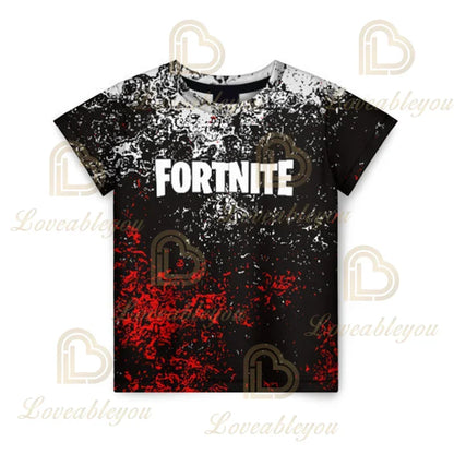 New Fortnite Summer T Shirt Boys Cartoon Cute Tee Short Sleeve Shirt Men Women Children Tshirts Teenager Tee Streetwear Tops