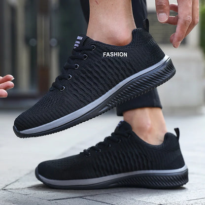 Men's Mesh Running Sneakers Athletic Gym Lightweight Men Causal Shoes 2025 Fashion Breathable Knit Walking Footwear Size 39-46