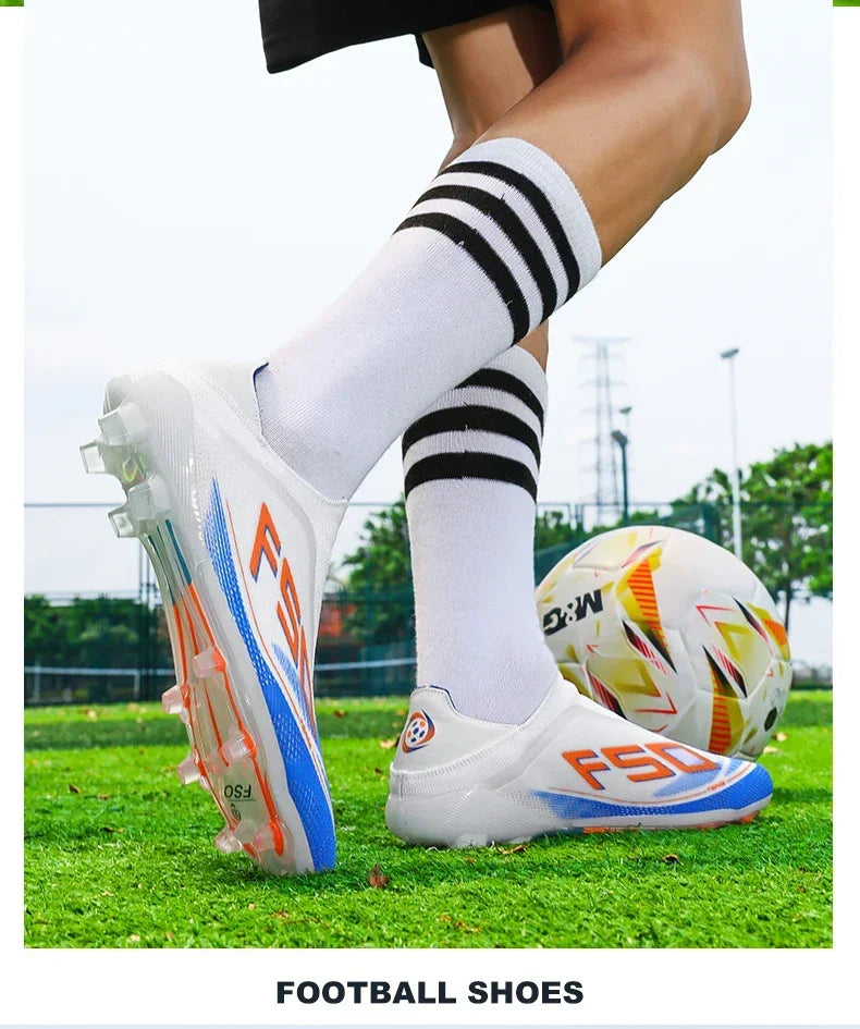 New Men Soccer Shoes Football Boots Non-Slip Boys Sneakers Hot-selling Grass Cleats High-quality Match Outdoor High-top Light