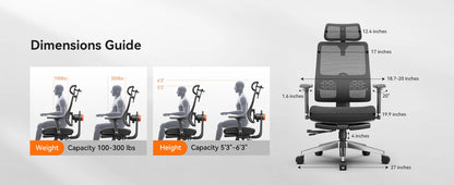 NEWTRAL MAGICH-BPRO Ergonomic Chair with Footrest,Auto-Following Backrest Headrest Office Chair,Adaptive Lower Back Support