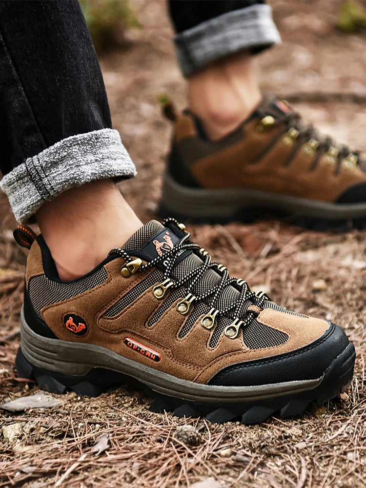 Winter Casual Shoes Men Leather Comfortable Walking Shoes Autumn Classic Outdoor Sneakers Women High Top Hiking Sneakers Lace Up