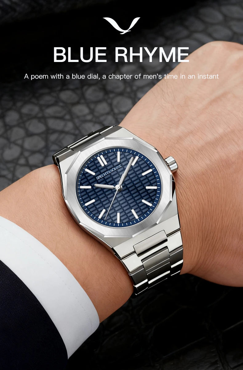 Novo relógio de pulso masculino Specht & Söhne 2026, raro e elegante, ultrafino, 38MM, em aço, cristal de safira, quartzo VH31
