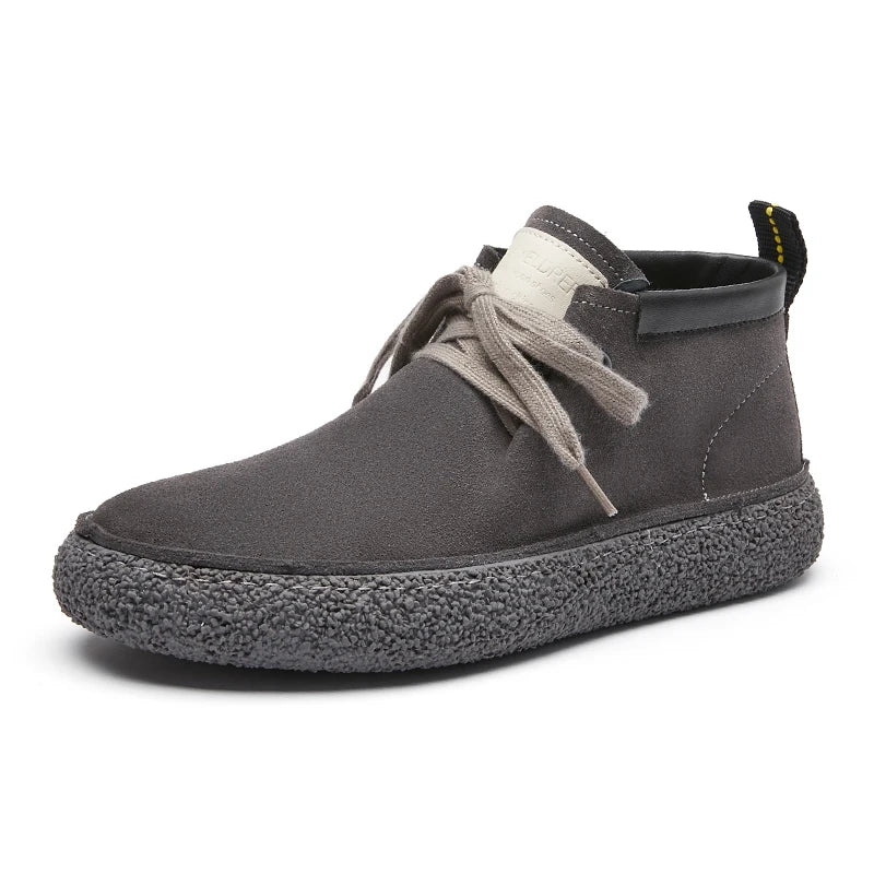 Luxury Brand Men Suede Leather Casual Shoes Genuine Leather Natural Handmade Anti-Skid Design Spring Autumn