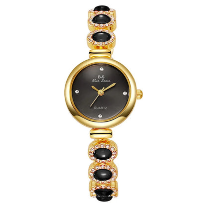 Famous Brand Women's Quartz Watches Luxury Green Gemstone Bracelet Watch Gift Female Wristwatch Dropshipping Relojes Para Mujer