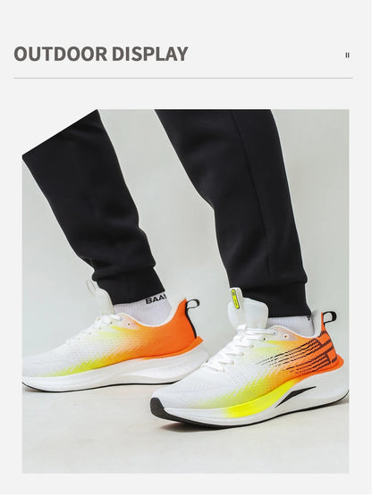 Baasploa Men Jogging Sports Shoes Carbon Plate Professional Cushioning Sneakers Male Outdoor Breathable Non Slip Running Shoes