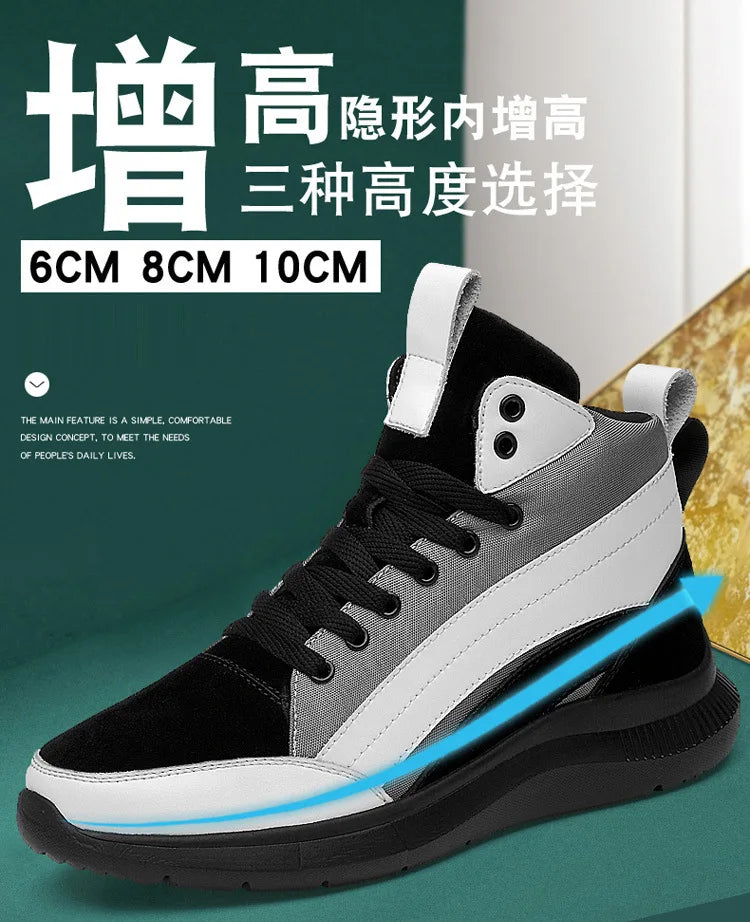 High-top Heightening Shoes Elevator Shoe Height Increase Footwear Men Height Increase Insole 6CM 8CM 10CM Sneakers Shoes