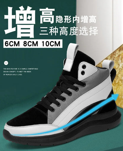 High-top Heightening Shoes Elevator Shoe Height Increase Footwear Men Height Increase Insole 6CM 8CM 10CM Sneakers Shoes