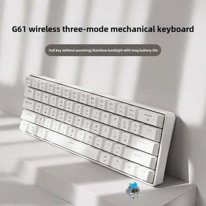 Wired Mechanical Keyboard 60% Gamer Bluetooth Backlit Keyboards for Tablet Mini Ergonomic Key Board White