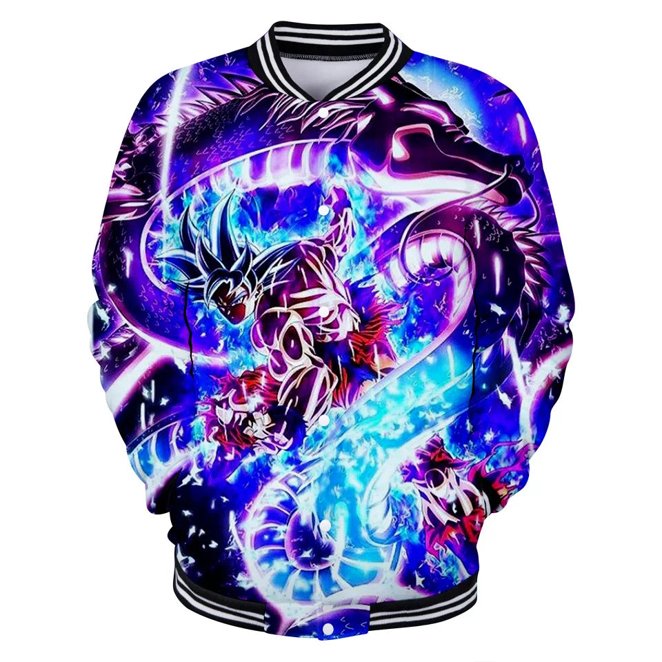 New Japanese Anime Dragon Ball Z Varsity Jacket Autumn Casual Sweatshirt Hoodie Coat Jacket Brand Baseball Jacket