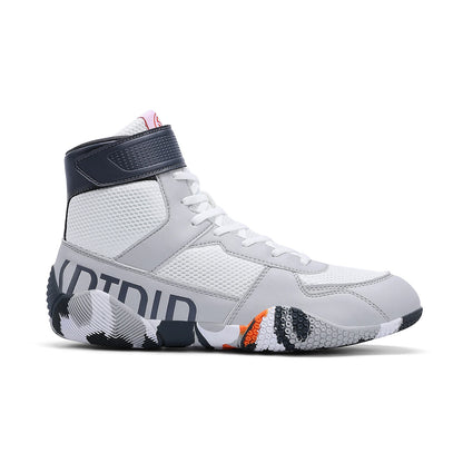 New Men's Large Wrestling Shoes Mesh Breathable Boxing Shoes Anti slip Wear Resistant Sneaker Fashionable Casual High Sport Shoe