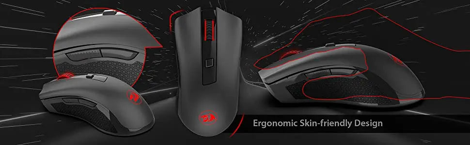 Rato sem fios Redragon M652 Optical 2.4G com recetor USB, rato portátil para gaming e escritório, 5 níveis de DPI ajustáveis