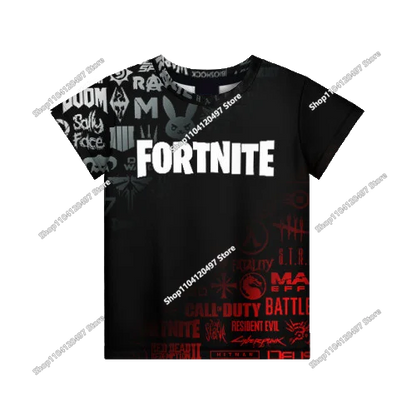 T-shirt Fortnite 2026 para rapaz, verão, anime, gaming, T-shirt para todos, camisola gira, T-shirt básica Battle Gamer, manga curta para homem