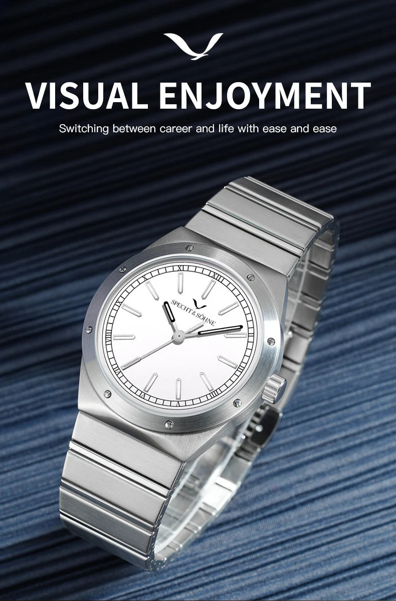 New Arrivals 2026 Specht & Söhne Luxury Watch 38MM Men's Quartz Super Slim Stainless Steel Sapphire Crystal 50M Water Resistant