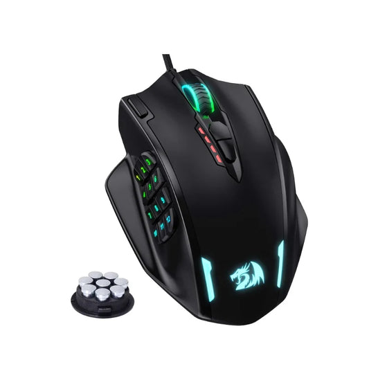 Rato Gaming com Fio USB Redragon M908 RGB com Retroiluminação LED, 18 Botões Programáveis e 12400 DPI