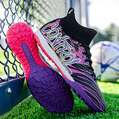 New Men Football Boots Cleats Sneakers High-top High-quality Soccer Shoes Non-Slip Futsal Grass Match Indoor Hot-selling FG/TF
